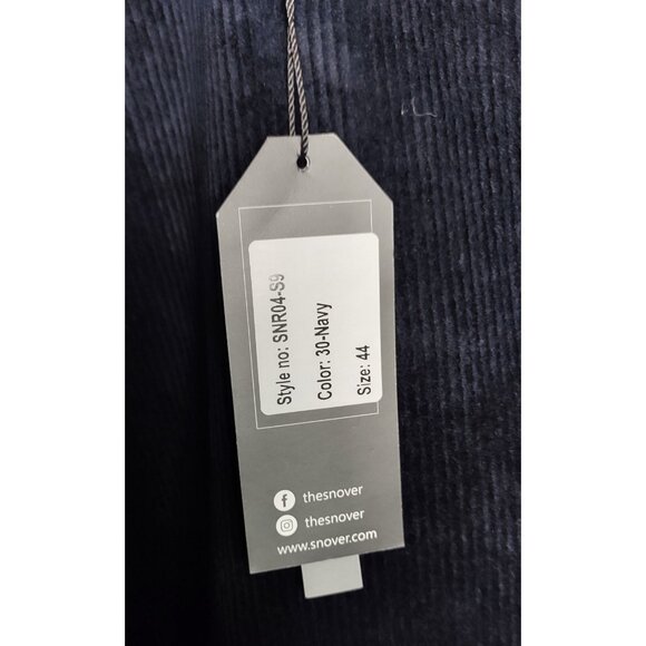 Snover Navy Corduroy Chino Pants Men's Size 44 Soft Thick Durable - Picture 3 of 11